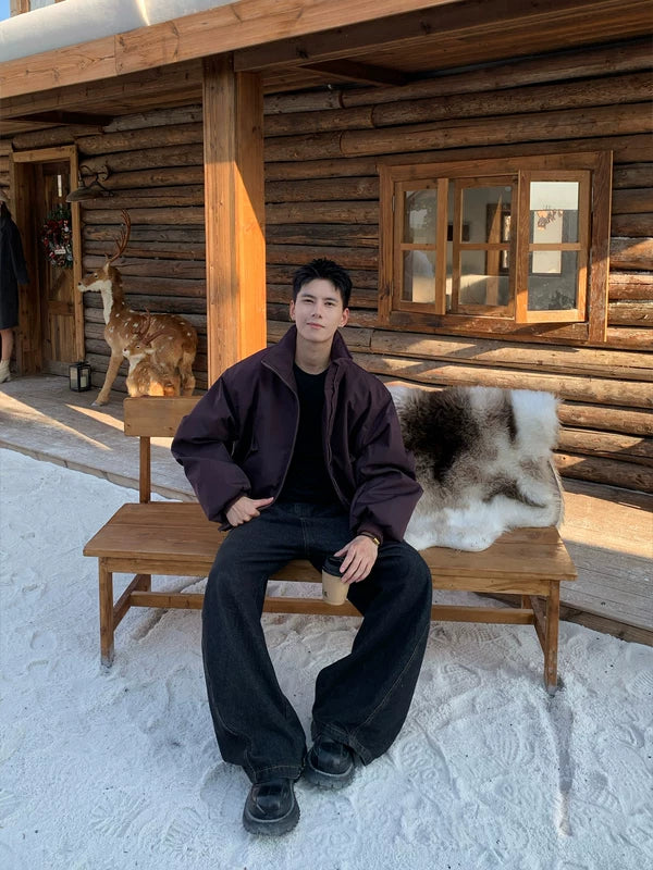 Veste à col montant à double zip 