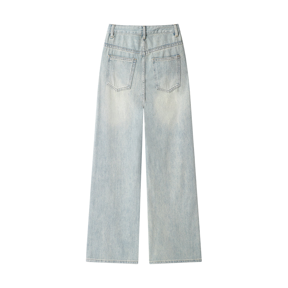 Graffiti Design Wide Leg Jeans