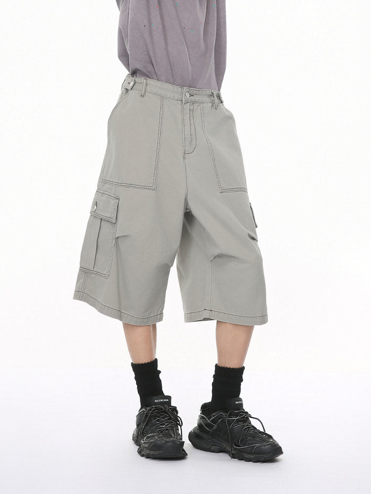 Pantalones cortos cargo anchos y casuales 