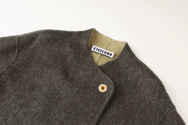 Odepínací šála dvouvrstvý vlněný kabát 