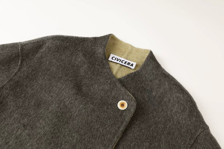 Odepínací šála dvouvrstvý vlněný kabát 