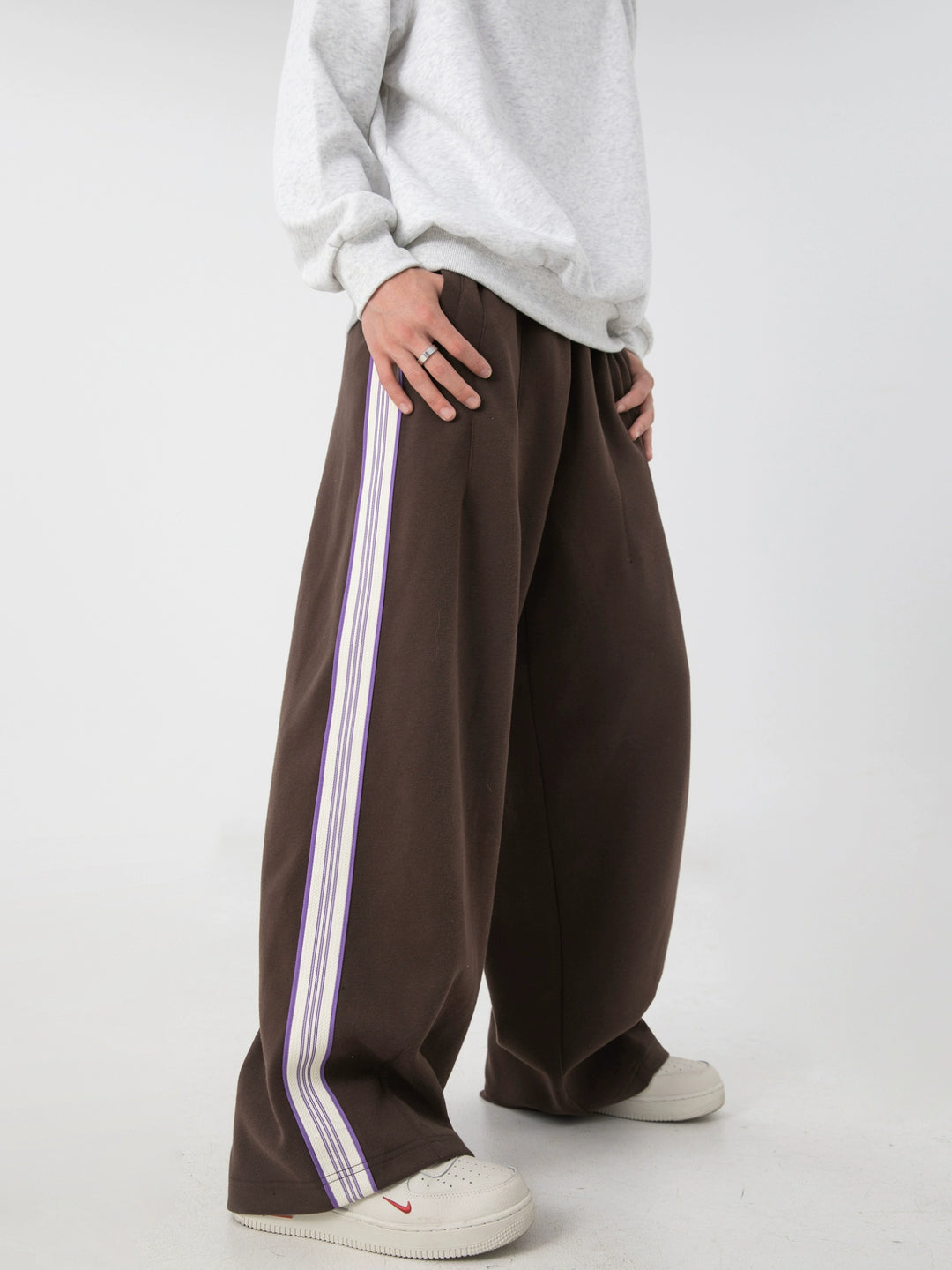 Striped Wide-Leg Casual Pants