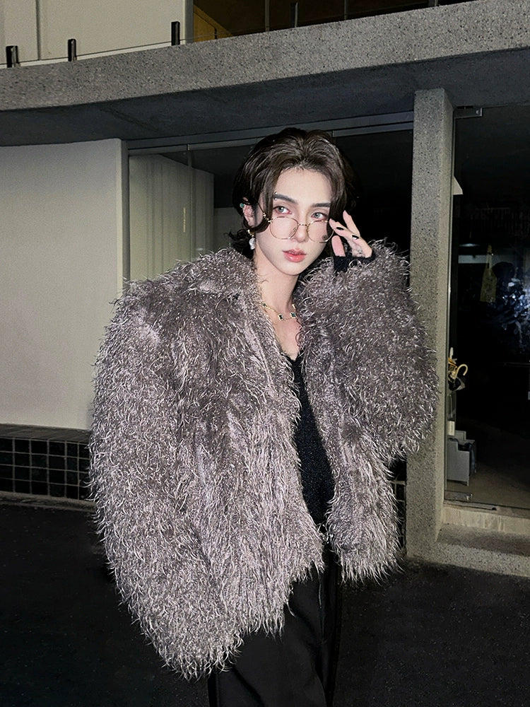 Cappotto in pelliccia sintetica a taglio ampio 