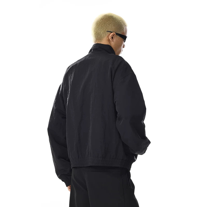 Veste courte zippée décontractée rétro 