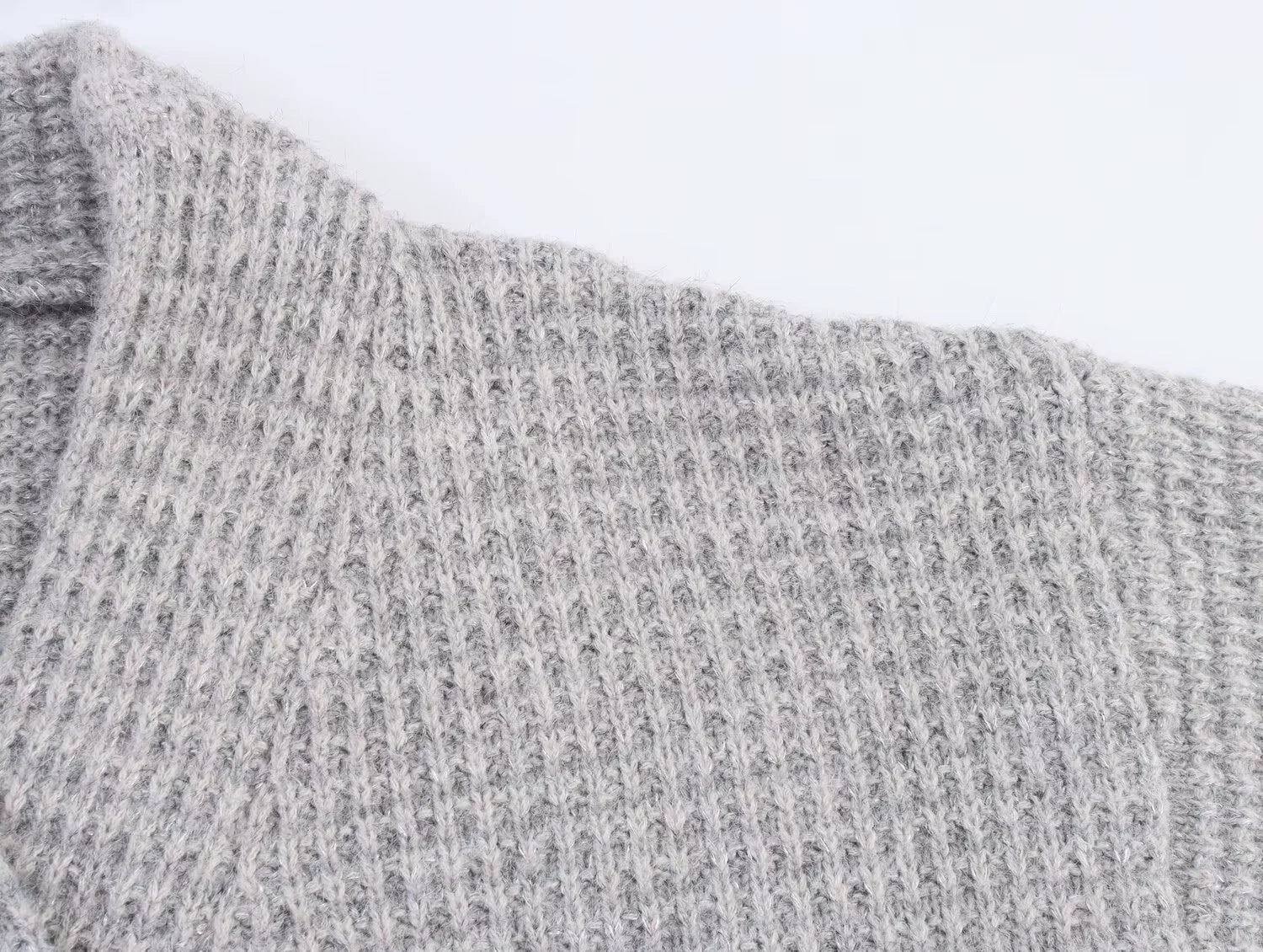 Doppelt geknöpfter, lockerer Strickcardigan-Mantel 