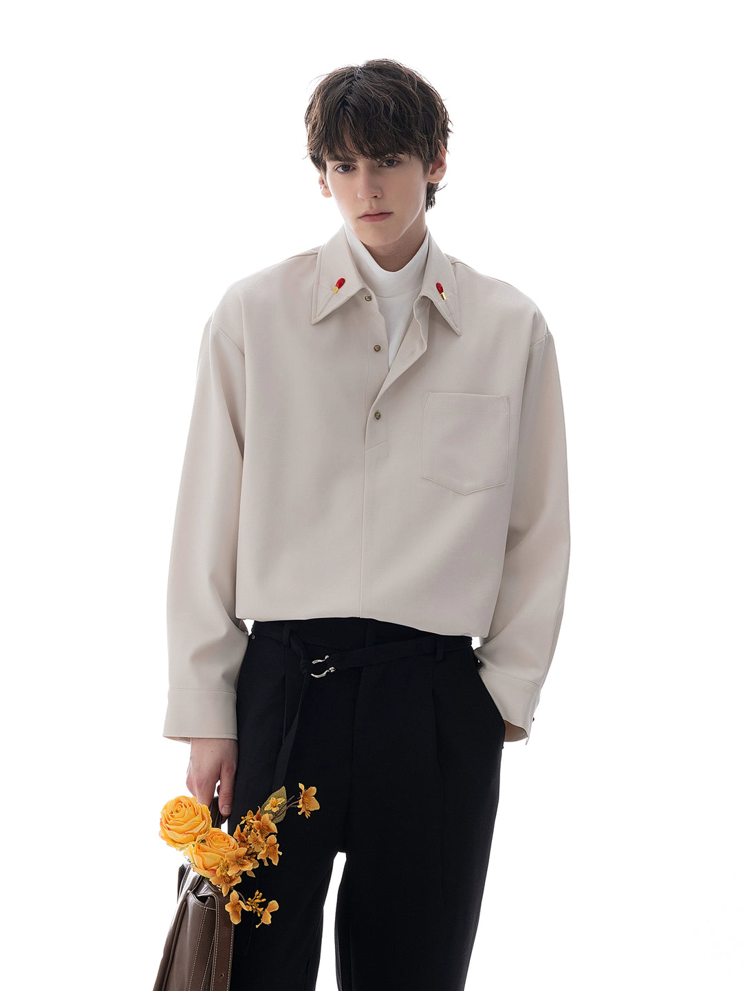 High Collar Long Sleeve Shirt