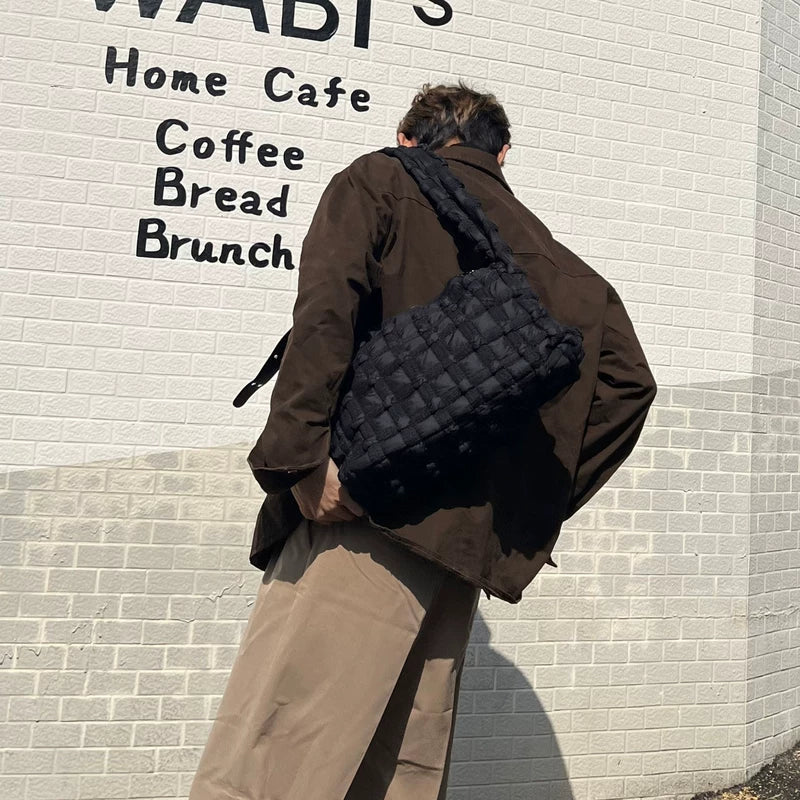 Woven Puffer Large Capacity Tote Bag