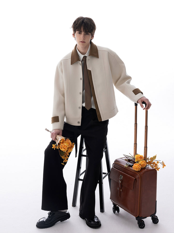 Wool Blend Collared Jacket