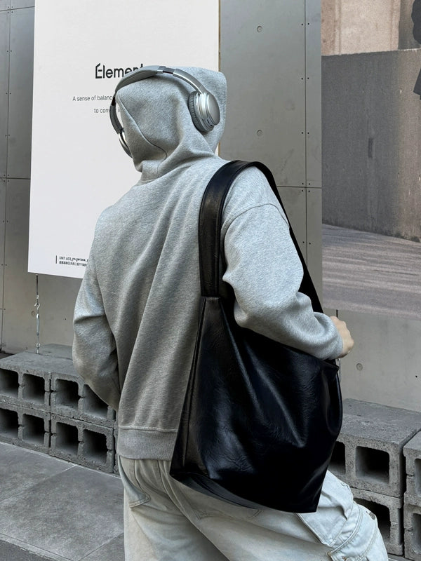 PU Leather One-Shoulder Tote Bag