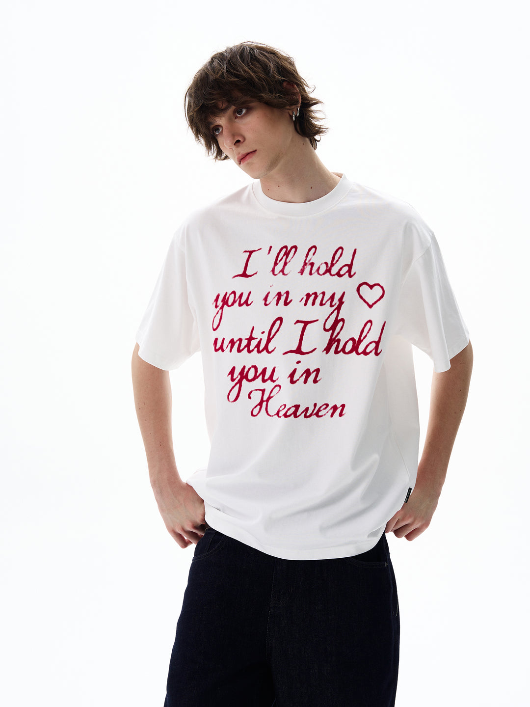 Retro Slogan Knife-cut T-shirt