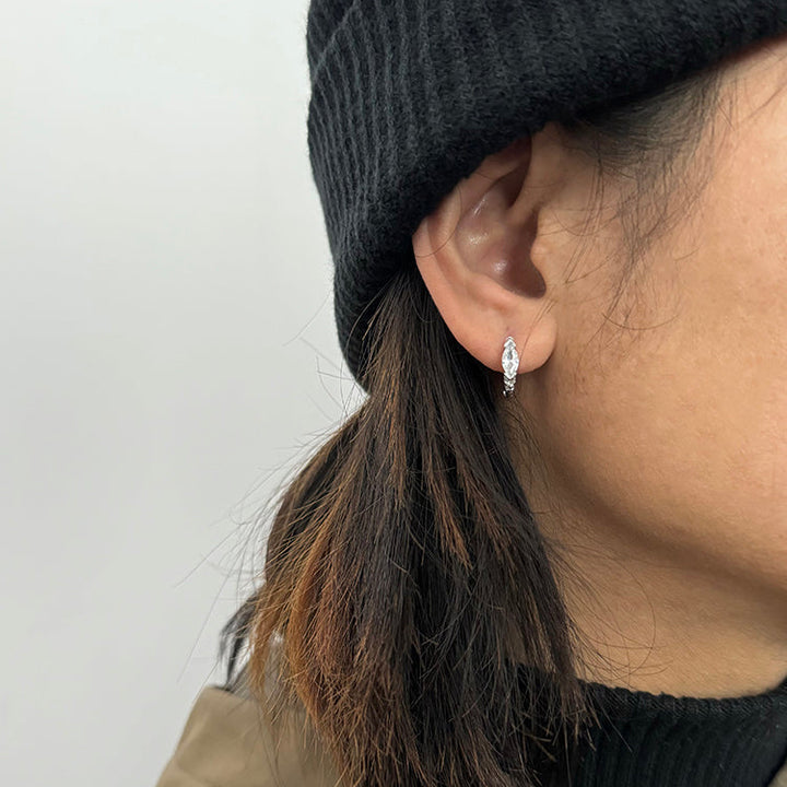 Sterling Silver Eye of Horus Hoop Earrings