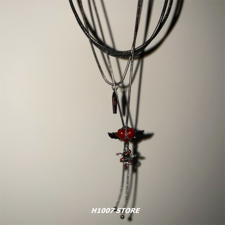 Multi-Layer Winged Clavicle Choker Necklace