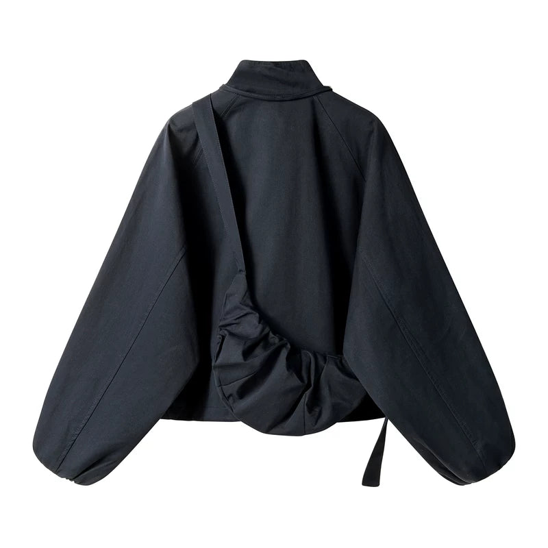 Short Loose Fit Casual Trench Jacket