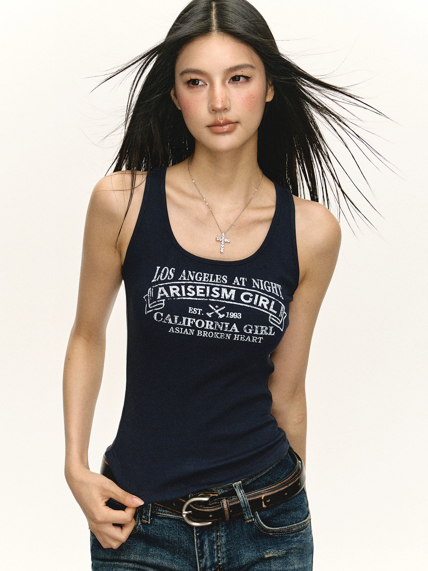 Retro Printed Slim Fit Tank Top