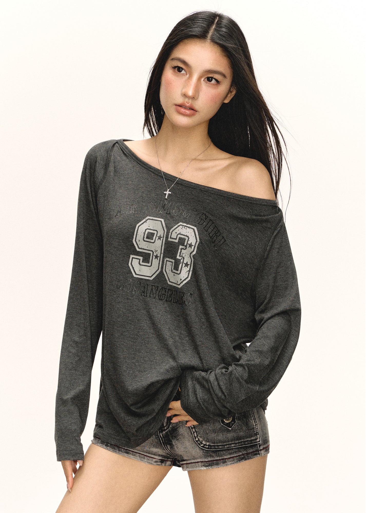 Long-Sleeve Off-Shoulder Top