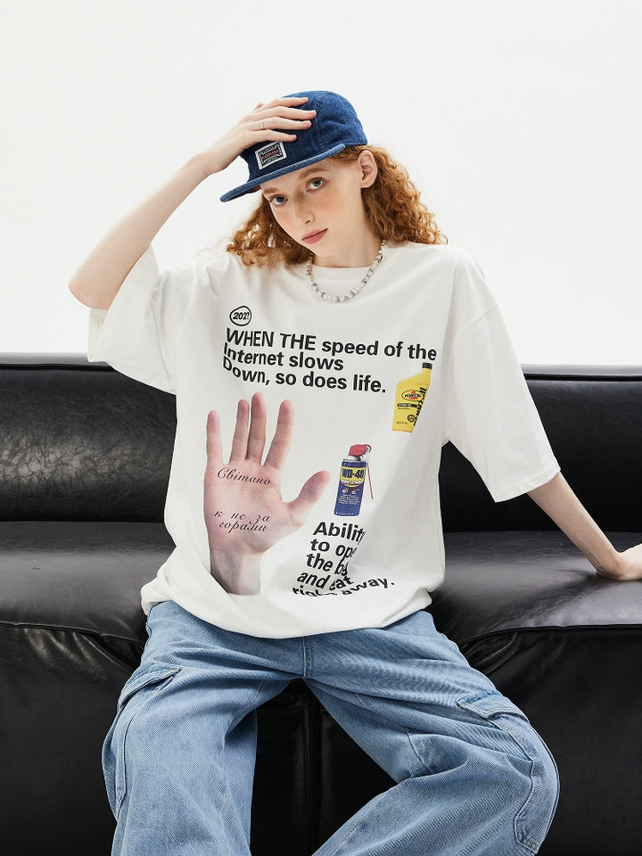 T-shirt a maniche corte con grafica e vestibilità ampia 