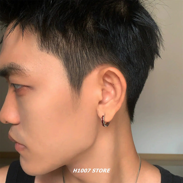 Red Hoop Earrings