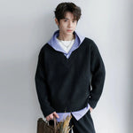 Blue Striped Patchwork Hooded Sweater