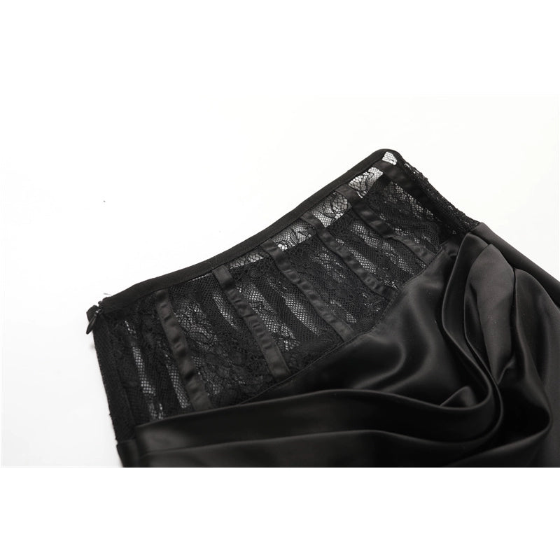 Lace Satin Corset and Fishtail Maxi Skirt