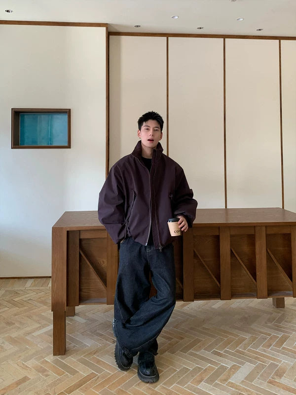 Veste à col montant à double zip 