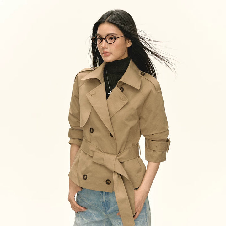 Belted Short Trench Coat