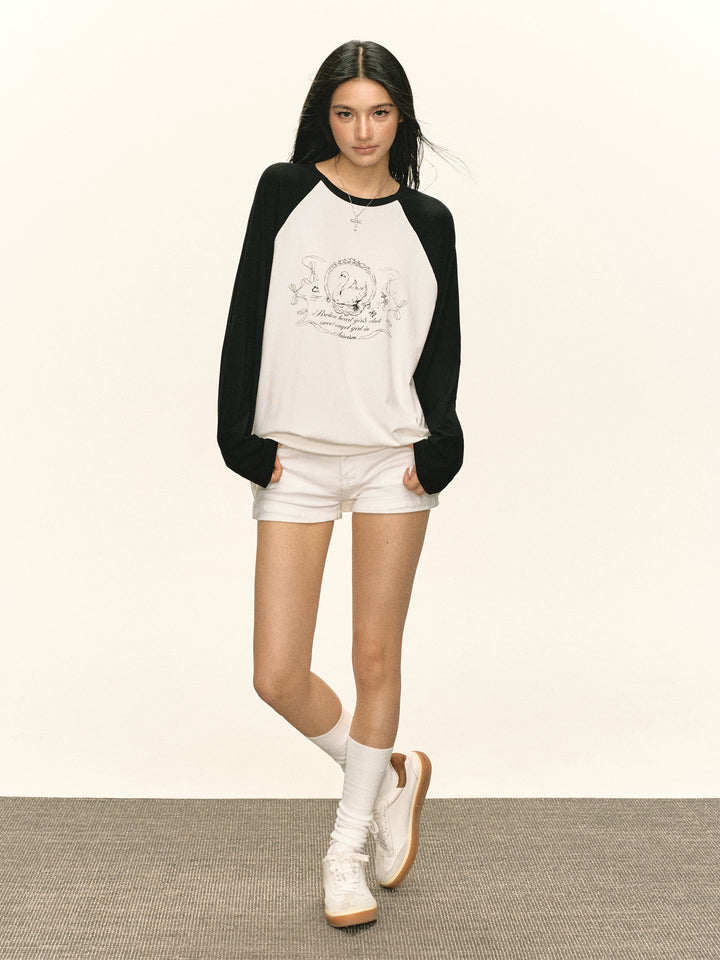 Graphic Raglan Long Sleeve T-Shirt