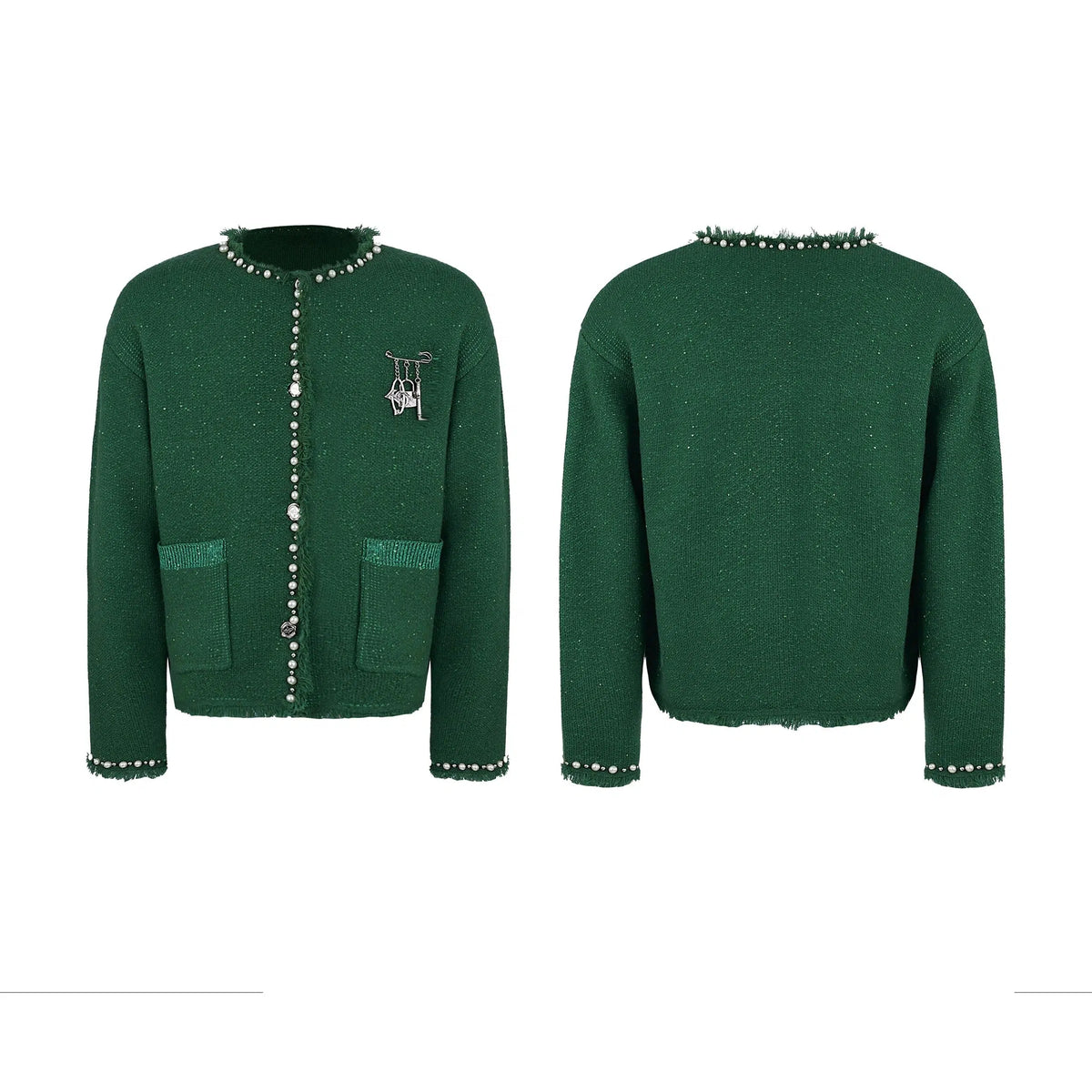 Pearl Embellished Knit Cardigan