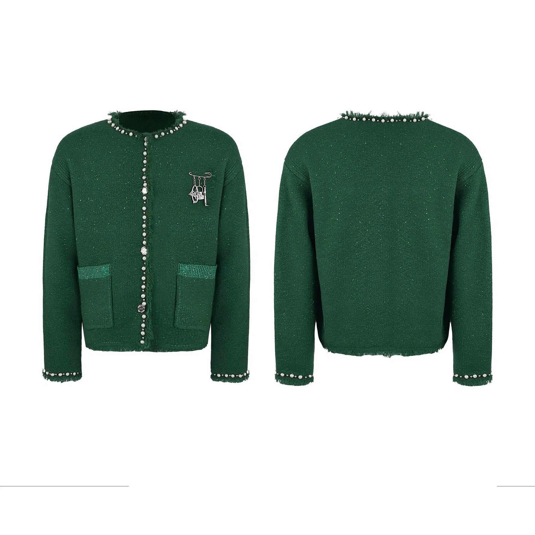 Pearl Embellished Knit Cardigan