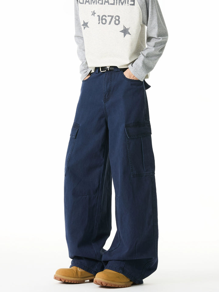 Multi-Pocket Wide-Leg Cargo Pants