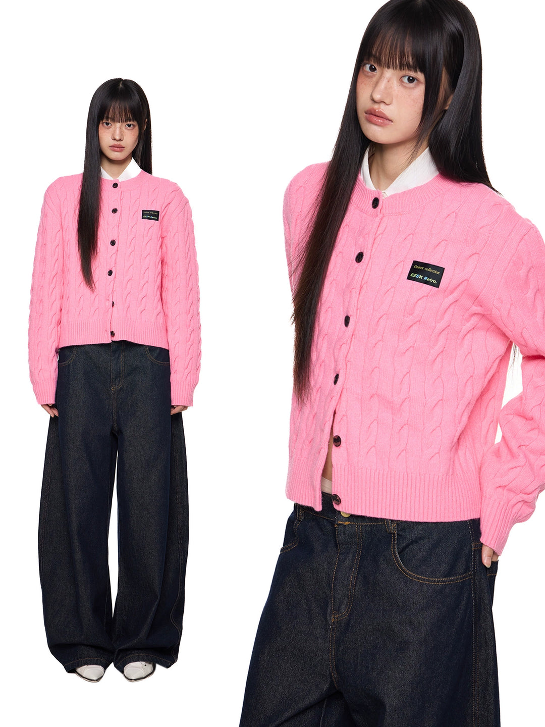 Cable Knit Button Front Sweater