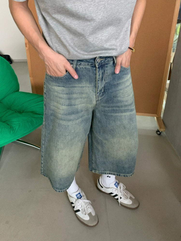 Distressed Loose Cropped Denim Pants