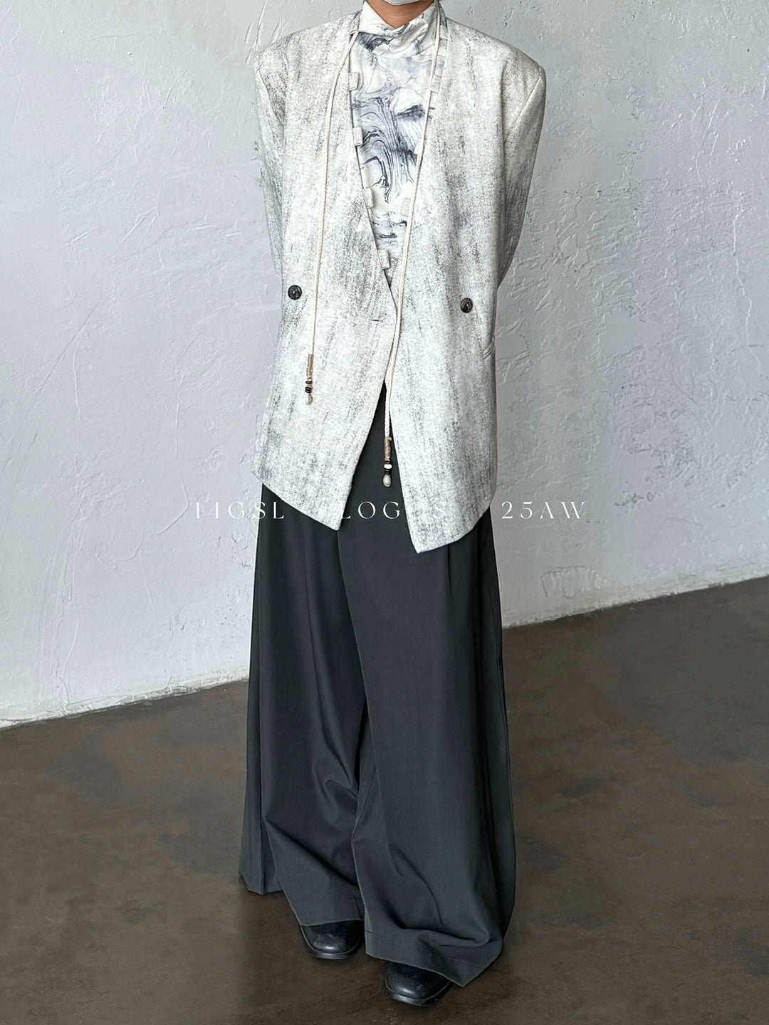V-neck Tie-dye Ink Painting Jacket