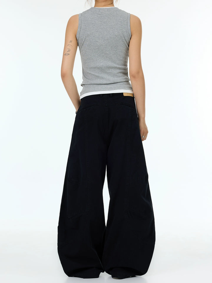 Wide-Leg Straight Casual Pants