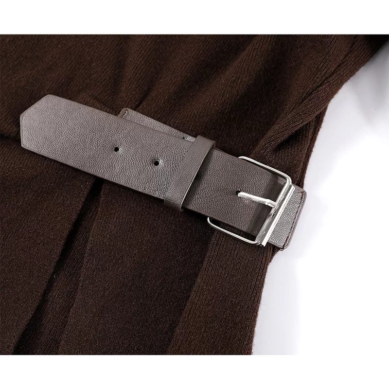 Belted Waist Knit Sweater