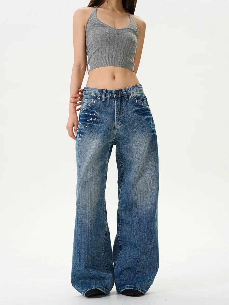 Diamond Wide-Leg Jeans