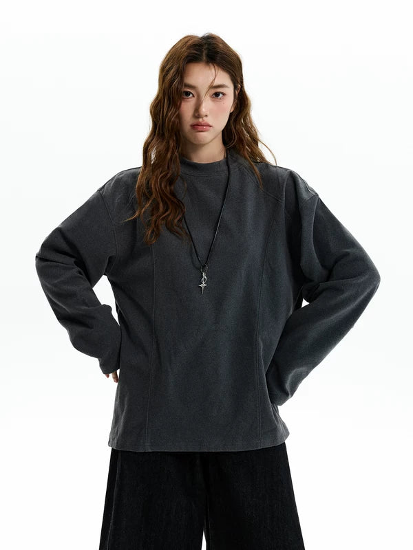 Sudadera de cuello redondo de forro polar autocalentable 