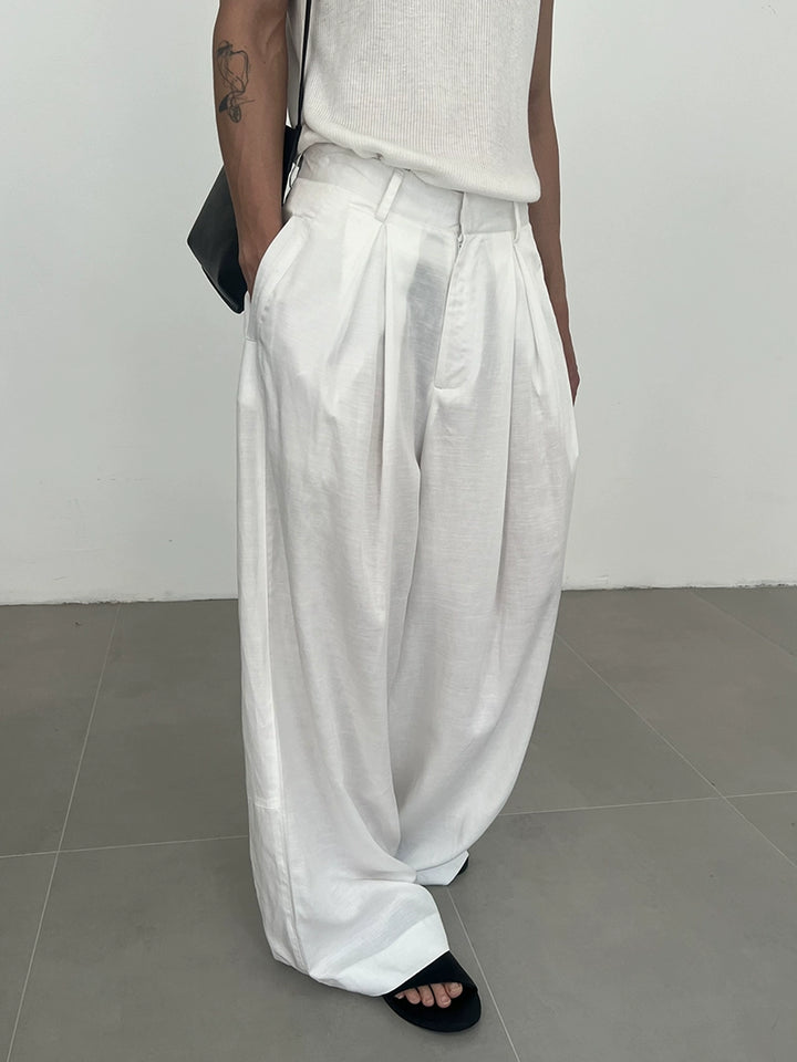 Linen Loose Fit Wide Leg Pants
