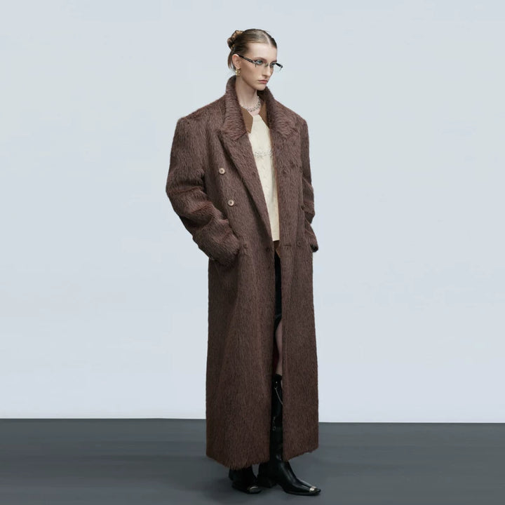 Double-Breasted Oversized Wool Trench Coat