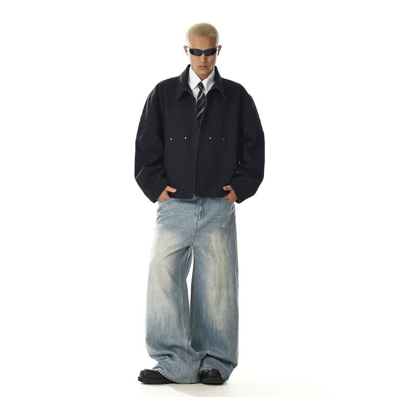 Veste décontractée de travail rétro usée 