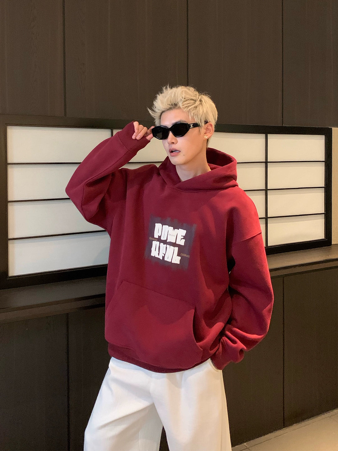 Foam Print Hooded Sweatshirt