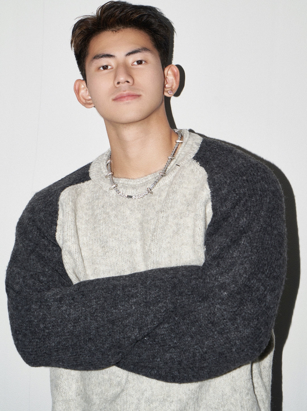 Raglan Oversized Strik Sweater Løs Pasform 