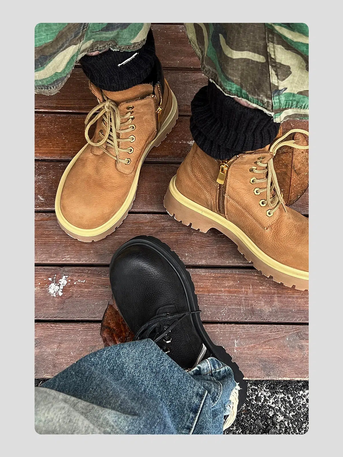 Waterproof Leather Lace-Up Boots