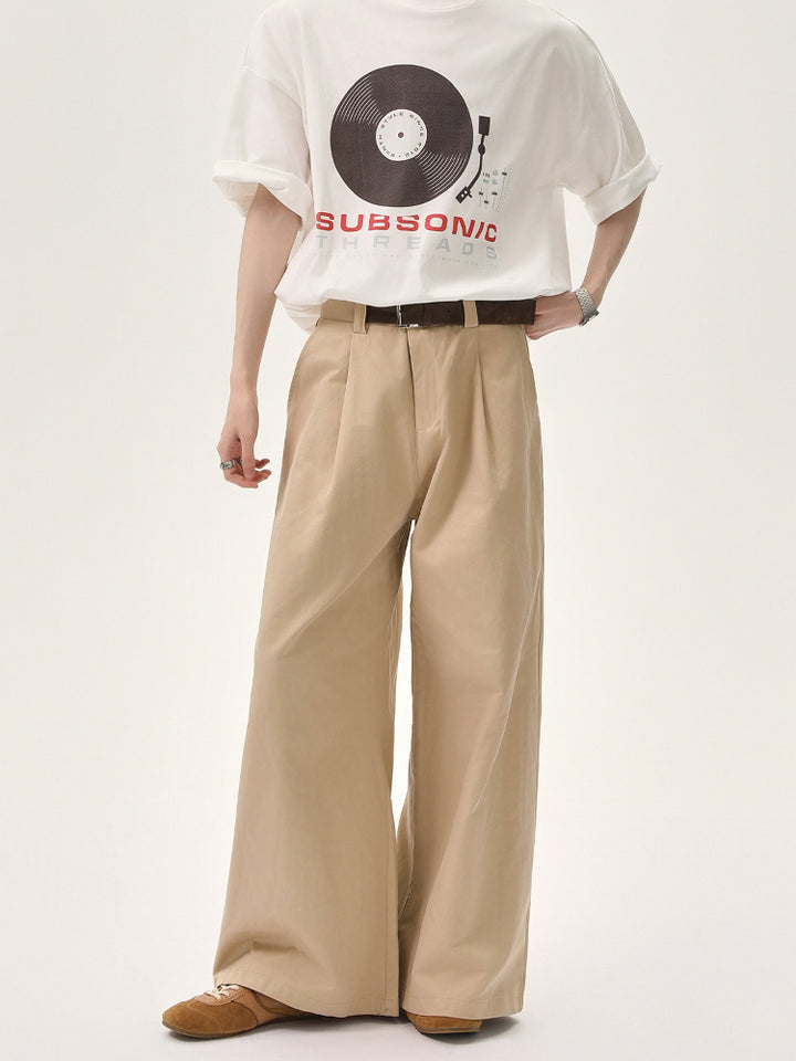 Wide-Leg Casual Belted Pants