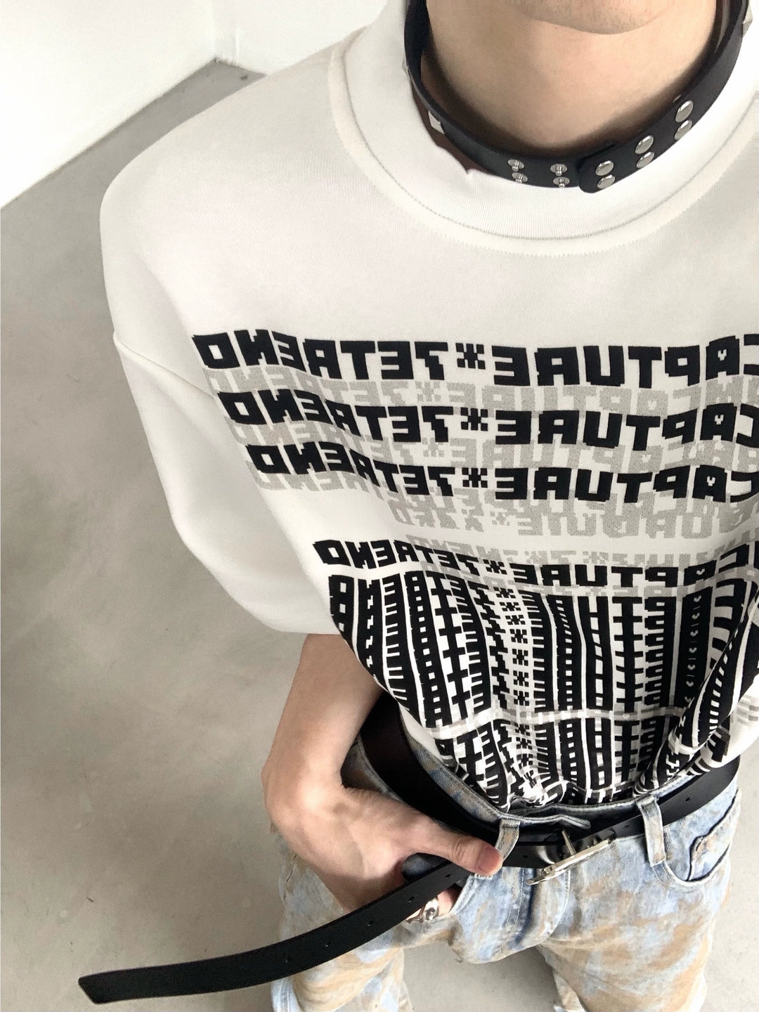 Camiseta de manga corta con estampado de letras gráficas 