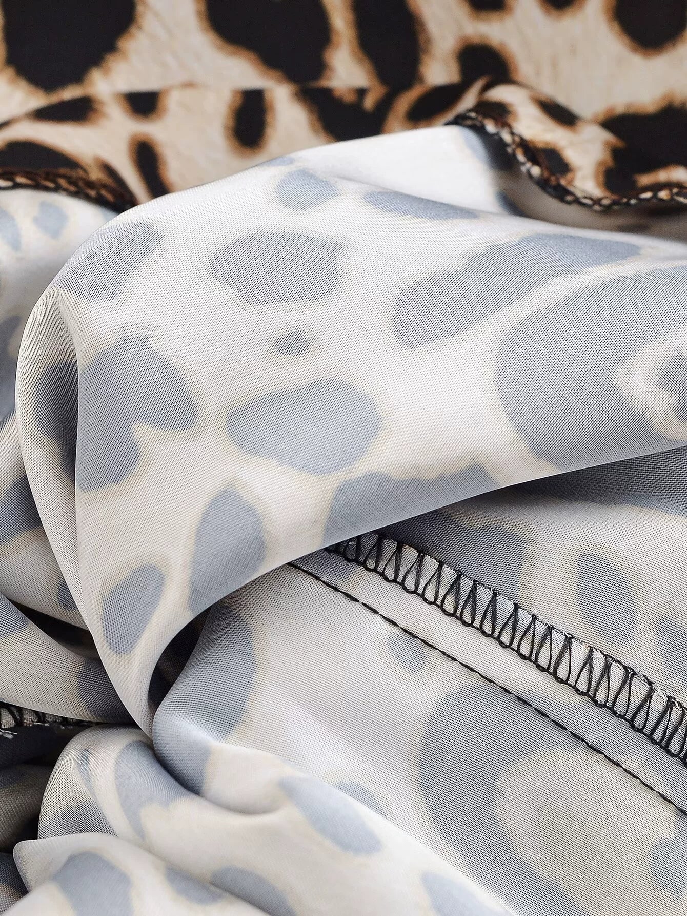 Leopardenmuster Weite Satin-Hosen 