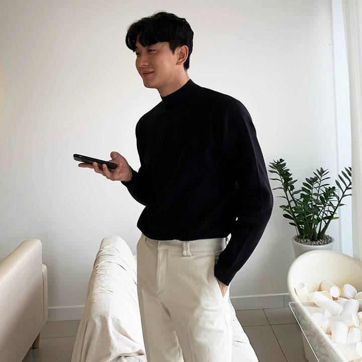 Halbstecker Lockere Strickpullover 