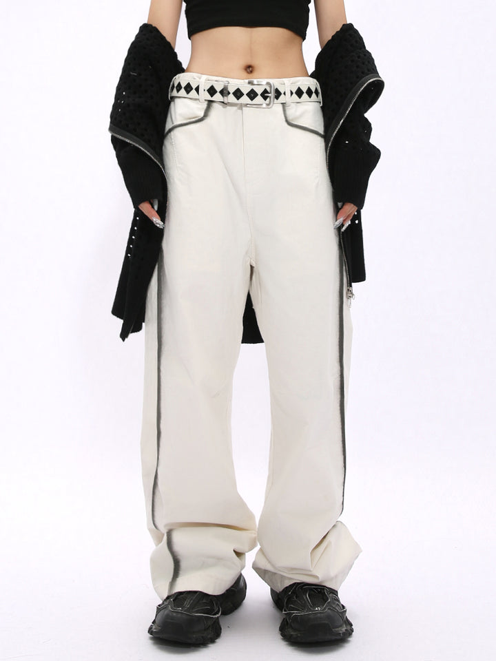 Pantalons larges à taille loose avec motif graffiti 