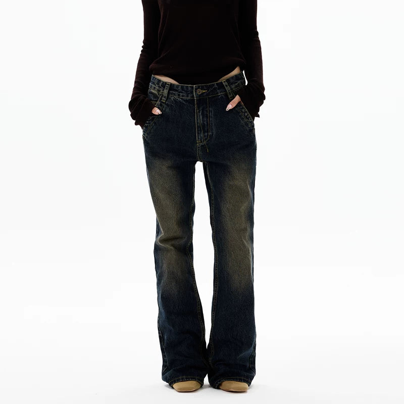 Distressed Straight Leg Slim Fit Pants