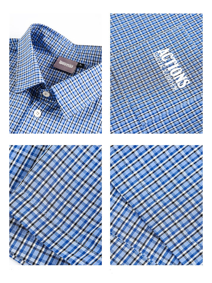 Loose Fit Plaid Short-Sleeve Shirt