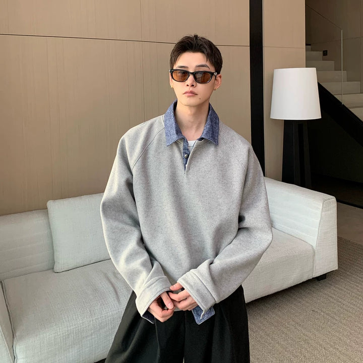 Pull en maille à col polo avec manches raglan surdimensionnées 